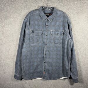Hawx FR Men Blue Checkered Flame Resistant Work Shirt Large HXFRFA22W40-SLT
